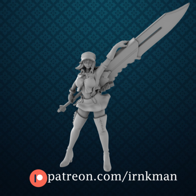 Alisa Amiella from Irnkman Minis. Total height apx. 60mm. Unpainted resin miniature - image1